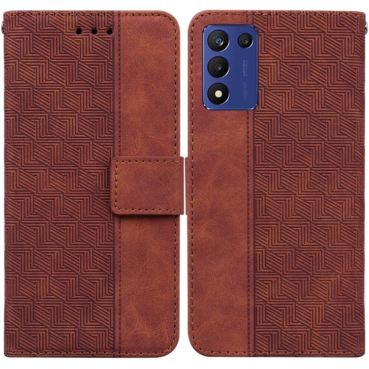 Geometric Embossed Leather Phone Case, For Infinix Hot 20, For Infinix Hot 20 5G, For Infinix Hot 20i, For Infinix Hot 20s, For Realme Q3S / Q3T / 9 SE / 9 5G Speed, For Tecno Pova 4, For Tecno Pova Neo 2, For Xiaomi Redmi 11 Prime 4G                  ...