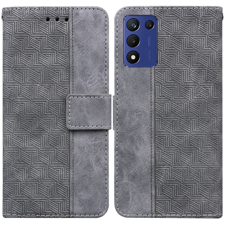 Geometric Embossed Leather Phone Case, For Infinix Hot 20, For Infinix Hot 20 5G, For Infinix Hot 20i, For Infinix Hot 20s, For Realme Q3S / Q3T / 9 SE / 9 5G Speed, For Tecno Pova 4, For Tecno Pova Neo 2, For Xiaomi Redmi 11 Prime 4G                  ...