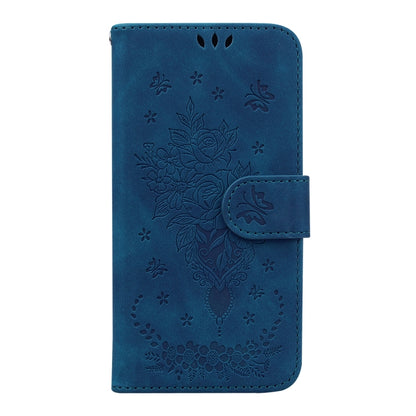 Butterfly Rose Embossed Leather Phone Case, For Infinix Hot 20, For Infinix Hot 20 5G, For Infinix Hot 20i, For Infinix Hot 20s, For Realme Q3S / Q3T / 9 SE / 9 5G Speed, For Tecno Pova 4, For Tecno Pova Neo 2, For Xiaomi Redmi 11 Prime 4G