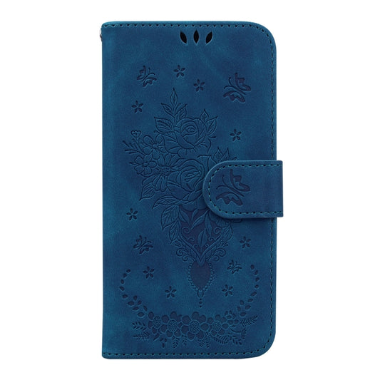 Butterfly Rose Embossed Leather Phone Case, For Infinix Hot 20, For Infinix Hot 20 5G, For Infinix Hot 20i, For Infinix Hot 20s, For Realme Q3S / Q3T / 9 SE / 9 5G Speed, For Tecno Pova 4, For Tecno Pova Neo 2, For Xiaomi Redmi 11 Prime 4G