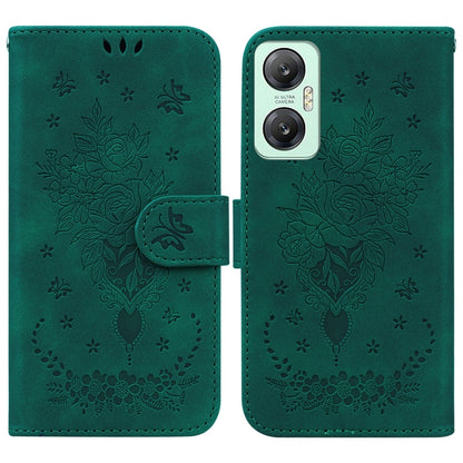 Butterfly Rose Embossed Leather Phone Case, For Infinix Hot 20, For Infinix Hot 20 5G, For Infinix Hot 20i, For Infinix Hot 20s, For Realme Q3S / Q3T / 9 SE / 9 5G Speed, For Tecno Pova 4, For Tecno Pova Neo 2, For Xiaomi Redmi 11 Prime 4G