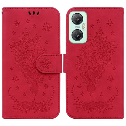 Butterfly Rose Embossed Leather Phone Case, For Infinix Hot 20, For Infinix Hot 20 5G, For Infinix Hot 20i, For Infinix Hot 20s, For Realme Q3S / Q3T / 9 SE / 9 5G Speed, For Tecno Pova 4, For Tecno Pova Neo 2, For Xiaomi Redmi 11 Prime 4G