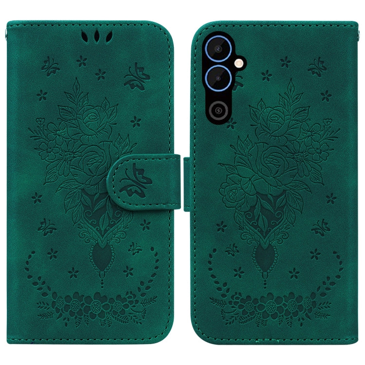 Butterfly Rose Embossed Leather Phone Case, For Infinix Hot 20, For Infinix Hot 20 5G, For Infinix Hot 20i, For Infinix Hot 20s, For Realme Q3S / Q3T / 9 SE / 9 5G Speed, For Tecno Pova 4, For Tecno Pova Neo 2, For Xiaomi Redmi 11 Prime 4G