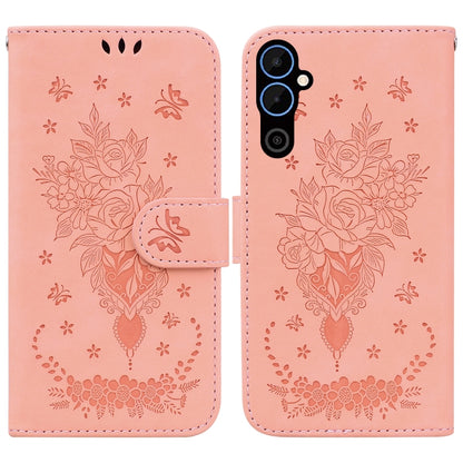 Butterfly Rose Embossed Leather Phone Case, For Infinix Hot 20, For Infinix Hot 20 5G, For Infinix Hot 20i, For Infinix Hot 20s, For Realme Q3S / Q3T / 9 SE / 9 5G Speed, For Tecno Pova 4, For Tecno Pova Neo 2, For Xiaomi Redmi 11 Prime 4G