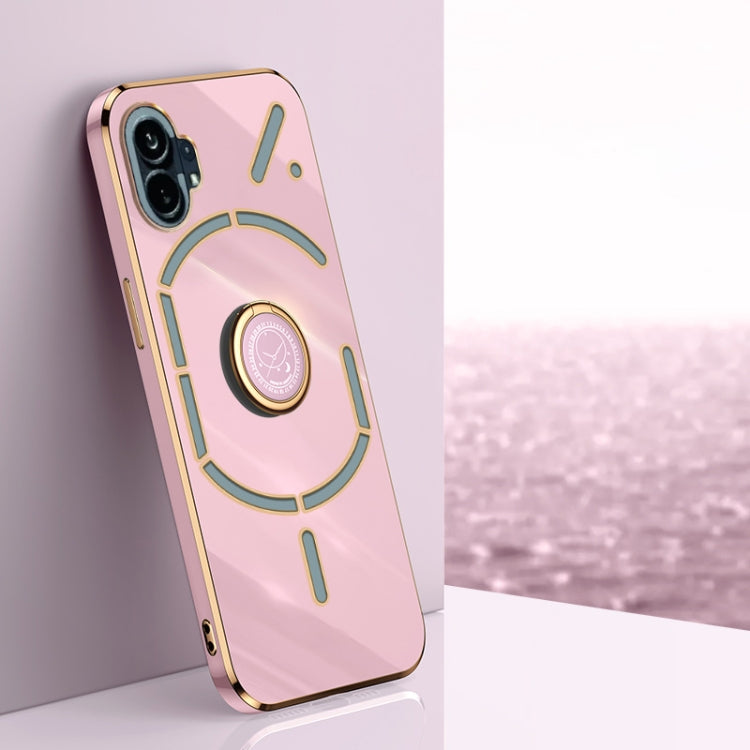 XINLI Straight Edge 6D Electroplate TPU Phone Case with Ring Holder, For OnePlus 10 Pro, For OnePlus Ace, For OnePlus Ace Racing, For OnePlus Ace Pro, For Nothing Phone 1