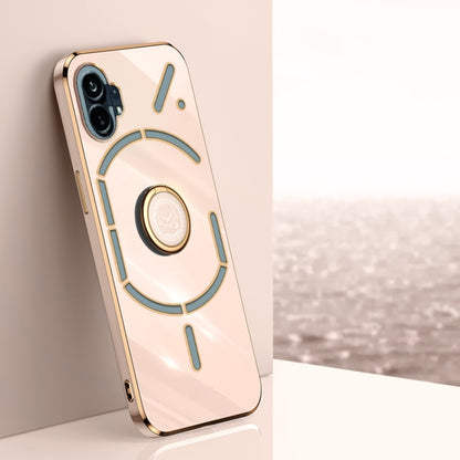 XINLI Straight Edge 6D Electroplate TPU Phone Case with Ring Holder, For OnePlus 10 Pro, For OnePlus Ace, For OnePlus Ace Racing, For OnePlus Ace Pro, For Nothing Phone 1