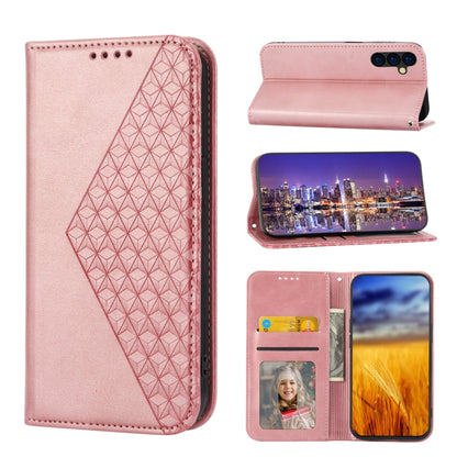 Cubic Grid Calf Texture Magnetic Leather Phone Case, For Samsung Galaxy A54 5G, For Samsung Galaxy A04e, For Xiaomi 13, For Xiaomi 13 Pro, For Xiaomi Poco C40, For Realme 10 4G