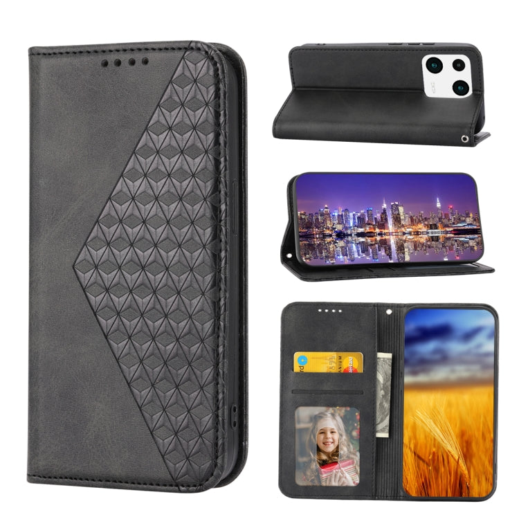 Cubic Grid Calf Texture Magnetic Leather Phone Case, For Samsung Galaxy A54 5G, For Samsung Galaxy A04e, For Xiaomi 13, For Xiaomi 13 Pro, For Xiaomi Poco C40, For Realme 10 4G