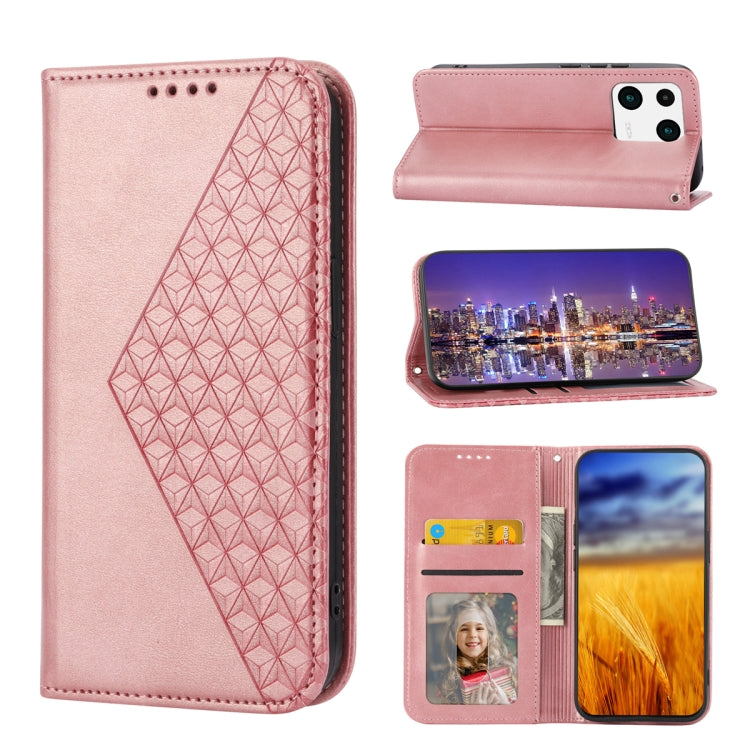 Cubic Grid Calf Texture Magnetic Leather Phone Case, For Samsung Galaxy A54 5G, For Samsung Galaxy A04e, For Xiaomi 13, For Xiaomi 13 Pro, For Xiaomi Poco C40, For Realme 10 4G