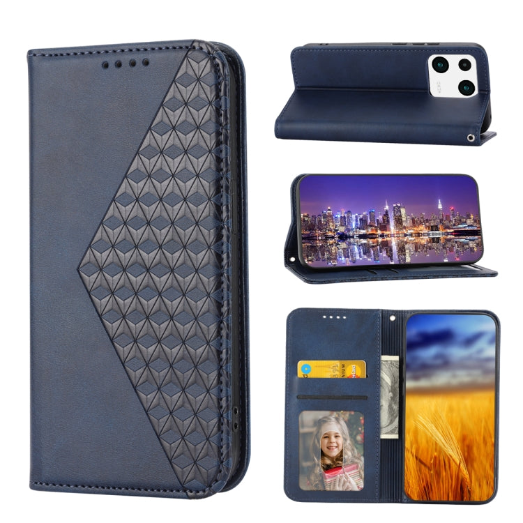 Cubic Grid Calf Texture Magnetic Leather Phone Case, For Samsung Galaxy A54 5G, For Samsung Galaxy A04e, For Xiaomi 13, For Xiaomi 13 Pro, For Xiaomi Poco C40, For Realme 10 4G