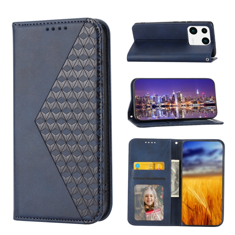Cubic Grid Calf Texture Magnetic Leather Phone Case, For Samsung Galaxy A54 5G, For Samsung Galaxy A04e, For Xiaomi 13, For Xiaomi 13 Pro, For Xiaomi Poco C40, For Realme 10 4G