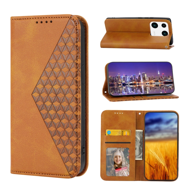 Cubic Grid Calf Texture Magnetic Leather Phone Case, For Samsung Galaxy A54 5G, For Samsung Galaxy A04e, For Xiaomi 13, For Xiaomi 13 Pro, For Xiaomi Poco C40, For Realme 10 4G