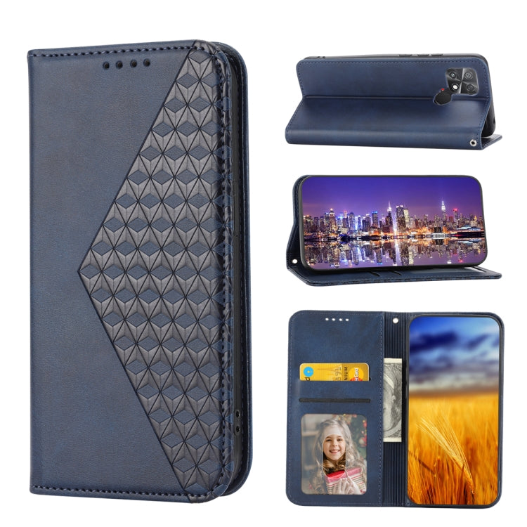 Cubic Grid Calf Texture Magnetic Leather Phone Case, For Samsung Galaxy A54 5G, For Samsung Galaxy A04e, For Xiaomi 13, For Xiaomi 13 Pro, For Xiaomi Poco C40, For Realme 10 4G