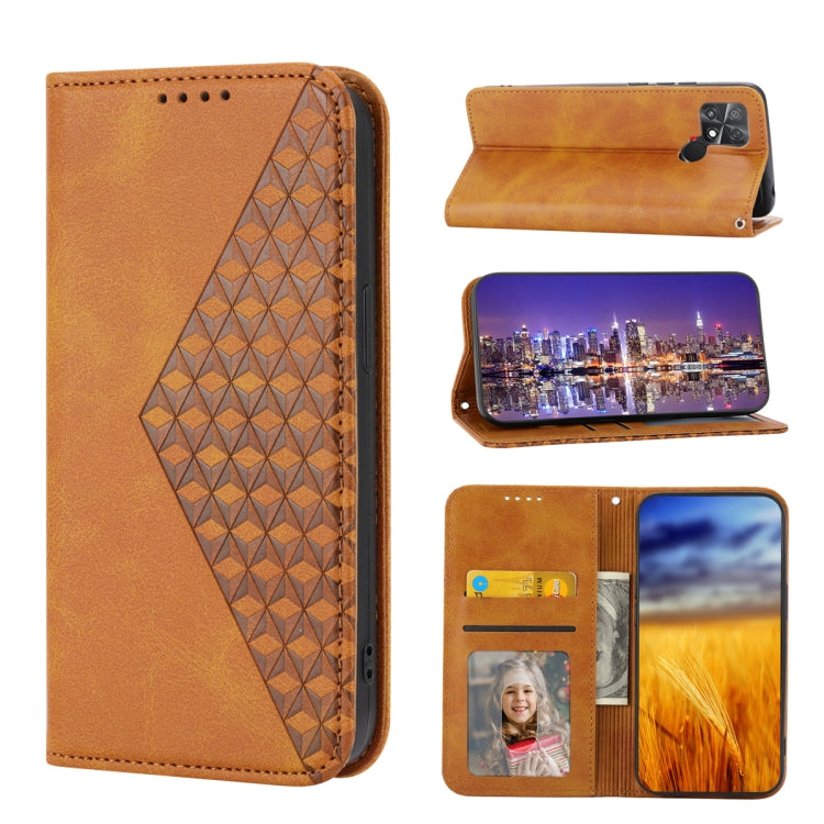 Cubic Grid Calf Texture Magnetic Leather Phone Case, For Samsung Galaxy A54 5G, For Samsung Galaxy A04e, For Xiaomi 13, For Xiaomi 13 Pro, For Xiaomi Poco C40, For Realme 10 4G