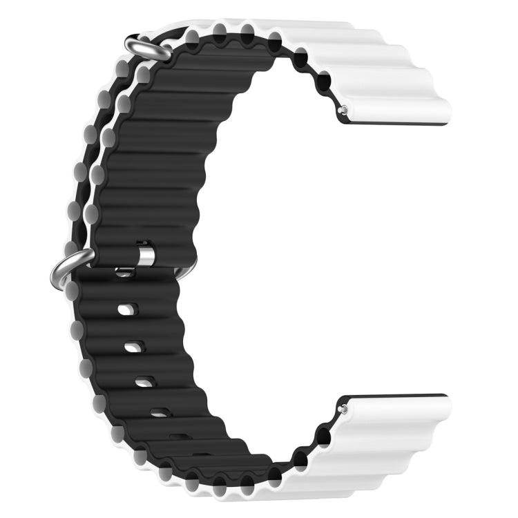 Universal Ocean Style Silicone Two Color Watch Band, 20mm, 22mm