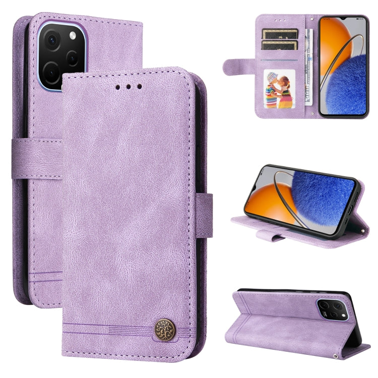 Skin Feel Life Tree Metal Button Leather Phone Case, For Huawei nova Y61, For Realme 10 4G Global, For Realme 10 Pro 5G, For Realme 10 Pro+ 5G, For Samsung Galaxy A04e, For Samsung Galaxy A34 5G