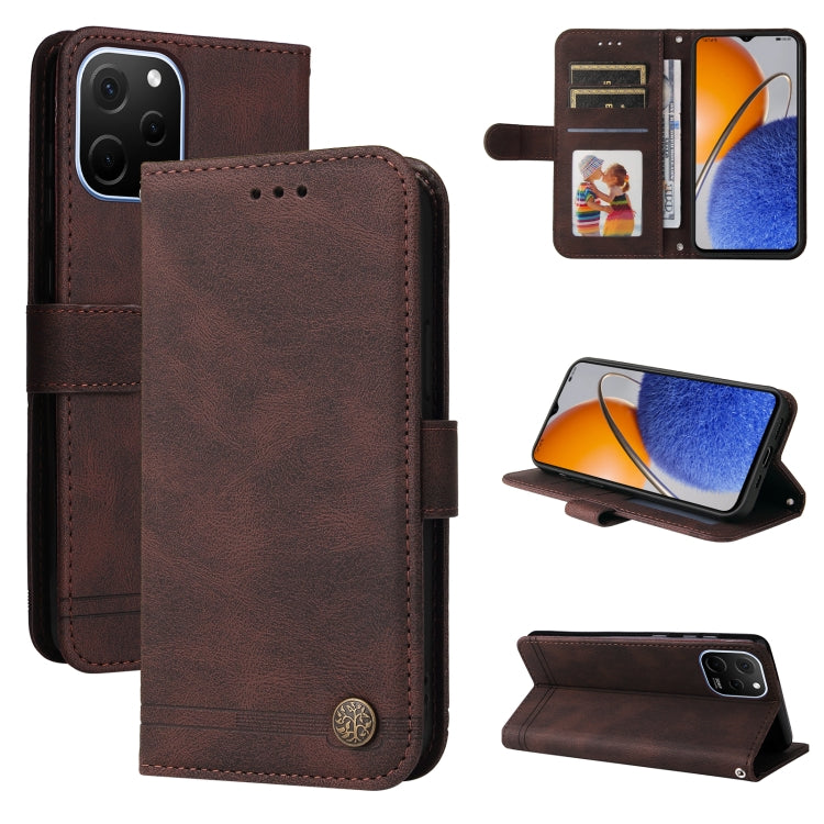 Skin Feel Life Tree Metal Button Leather Phone Case, For Huawei nova Y61, For Realme 10 4G Global, For Realme 10 Pro 5G, For Realme 10 Pro+ 5G, For Samsung Galaxy A04e, For Samsung Galaxy A34 5G