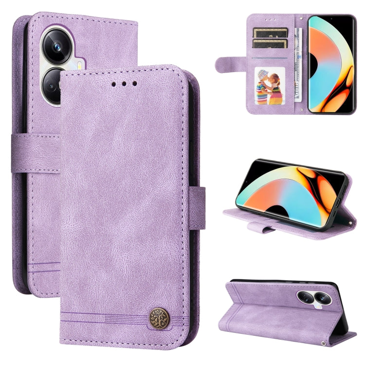 Skin Feel Life Tree Metal Button Leather Phone Case, For Huawei nova Y61, For Realme 10 4G Global, For Realme 10 Pro 5G, For Realme 10 Pro+ 5G, For Samsung Galaxy A04e, For Samsung Galaxy A34 5G