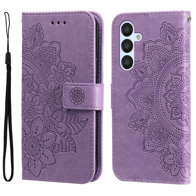 7-petal Flowers Embossing Leather Phone Case, For Huawei nova Y61, For Realme 10 4G Global, For Realme 10 Pro 5G, For Realme 10 Pro+ 5G, For Samsung Galaxy A04e, For Samsung Galaxy A34 5G