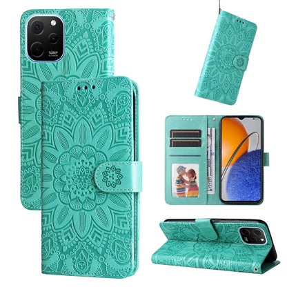 Embossed Sunflower Leather Phone Case, For Huawei nova Y61, For Realme 10 4G Global, For Realme 10 Pro 5G, For Realme 10 Pro+ 5G, For Samsung Galaxy A04e, For Samsung Galaxy A34 5G