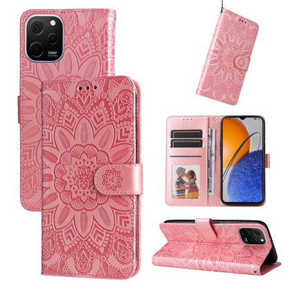 Embossed Sunflower Leather Phone Case, For Huawei nova Y61, For Realme 10 4G Global, For Realme 10 Pro 5G, For Realme 10 Pro+ 5G, For Samsung Galaxy A04e, For Samsung Galaxy A34 5G
