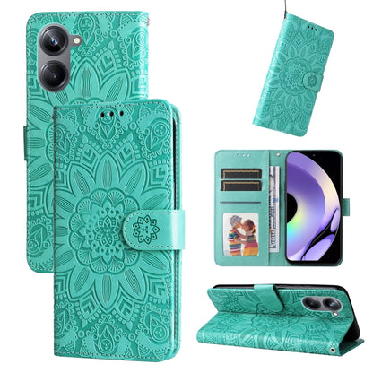 Embossed Sunflower Leather Phone Case, For Huawei nova Y61, For Realme 10 4G Global, For Realme 10 Pro 5G, For Realme 10 Pro+ 5G, For Samsung Galaxy A04e, For Samsung Galaxy A34 5G