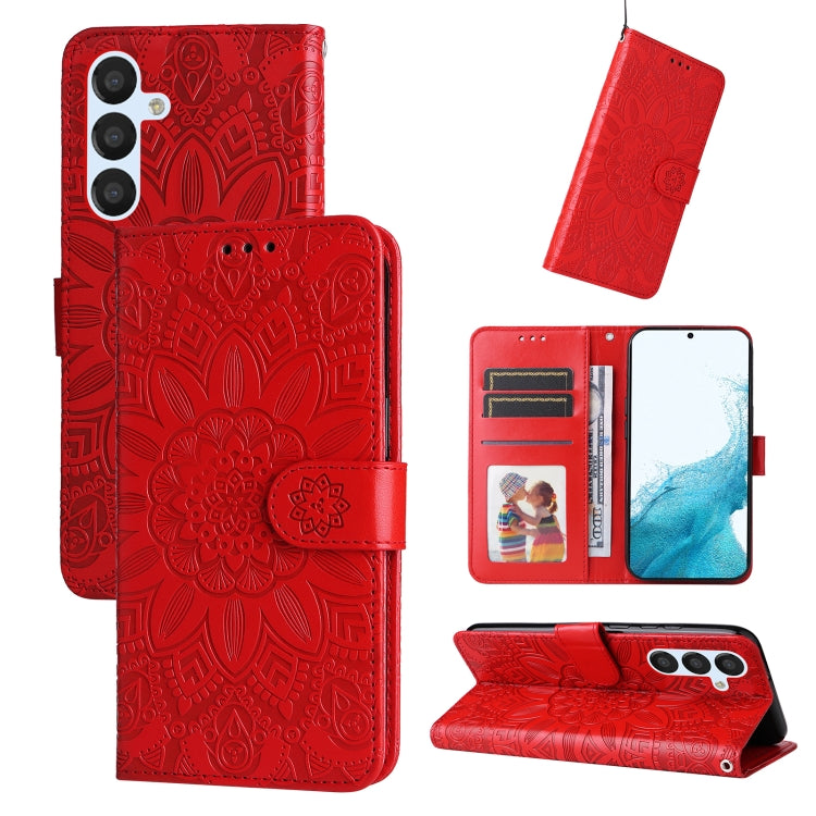 Embossed Sunflower Leather Phone Case, For Huawei nova Y61, For Realme 10 4G Global, For Realme 10 Pro 5G, For Realme 10 Pro+ 5G, For Samsung Galaxy A04e, For Samsung Galaxy A34 5G