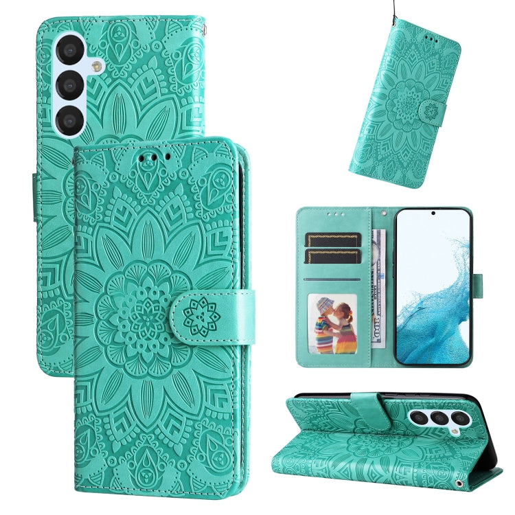 Embossed Sunflower Leather Phone Case, For Huawei nova Y61, For Realme 10 4G Global, For Realme 10 Pro 5G, For Realme 10 Pro+ 5G, For Samsung Galaxy A04e, For Samsung Galaxy A34 5G