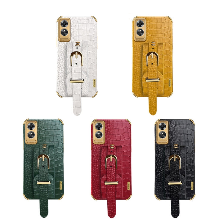 Electroplated TPU Crocodile Pattern Leather Case with Wrist Strap, For OPPO A17, For Realme C21Y, For Realme C33, For OPPO Reno8 Pro+, For Xiaomi Redmi Note 12 China, For Xiaomi Redmi Note 12 Pro+ China, For Samsung Galaxy S23 5G                       ...