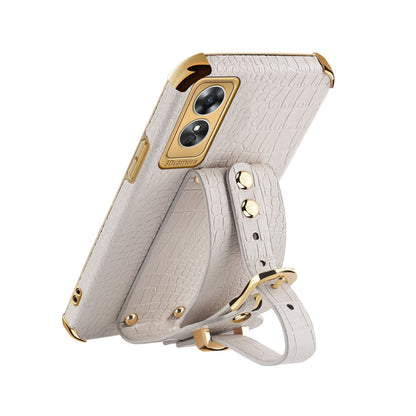 Electroplated TPU Crocodile Pattern Leather Case with Wrist Strap, For OPPO A17, For Realme C21Y, For Realme C33, For OPPO Reno8 Pro+, For Xiaomi Redmi Note 12 China, For Xiaomi Redmi Note 12 Pro+ China, For Samsung Galaxy S23 5G                       ...