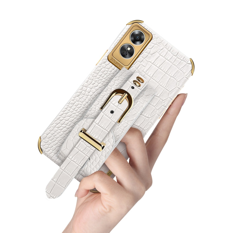 Electroplated TPU Crocodile Pattern Leather Case with Wrist Strap, For OPPO A17, For Realme C21Y, For Realme C33, For OPPO Reno8 Pro+, For Xiaomi Redmi Note 12 China, For Xiaomi Redmi Note 12 Pro+ China, For Samsung Galaxy S23 5G                       ...
