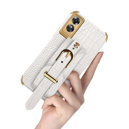 Electroplated TPU Crocodile Pattern Leather Case with Wrist Strap, For OPPO A17, For Realme C21Y, For Realme C33, For OPPO Reno8 Pro+, For Xiaomi Redmi Note 12 China, For Xiaomi Redmi Note 12 Pro+ China, For Samsung Galaxy S23 5G                       ...