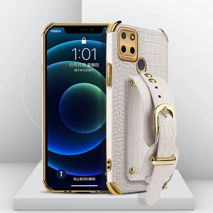 Electroplated TPU Crocodile Pattern Leather Case with Wrist Strap, For OPPO A17, For Realme C21Y, For Realme C33, For OPPO Reno8 Pro+, For Xiaomi Redmi Note 12 China, For Xiaomi Redmi Note 12 Pro+ China, For Samsung Galaxy S23 5G                       ...