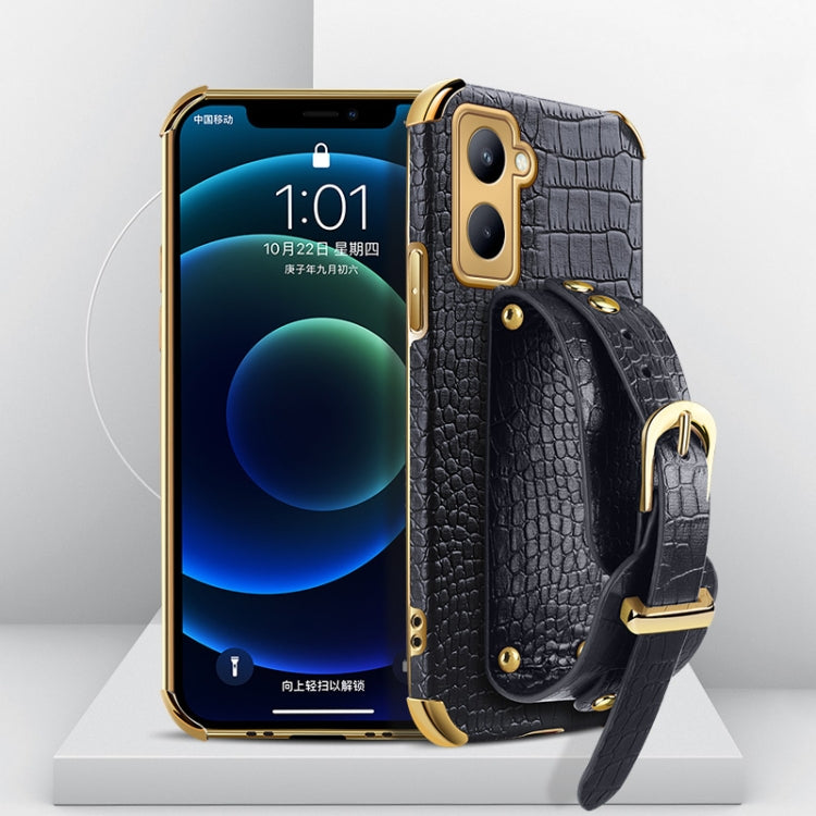Electroplated TPU Crocodile Pattern Leather Case with Wrist Strap, For OPPO A17, For Realme C21Y, For Realme C33, For OPPO Reno8 Pro+, For Xiaomi Redmi Note 12 China, For Xiaomi Redmi Note 12 Pro+ China, For Samsung Galaxy S23 5G                       ...