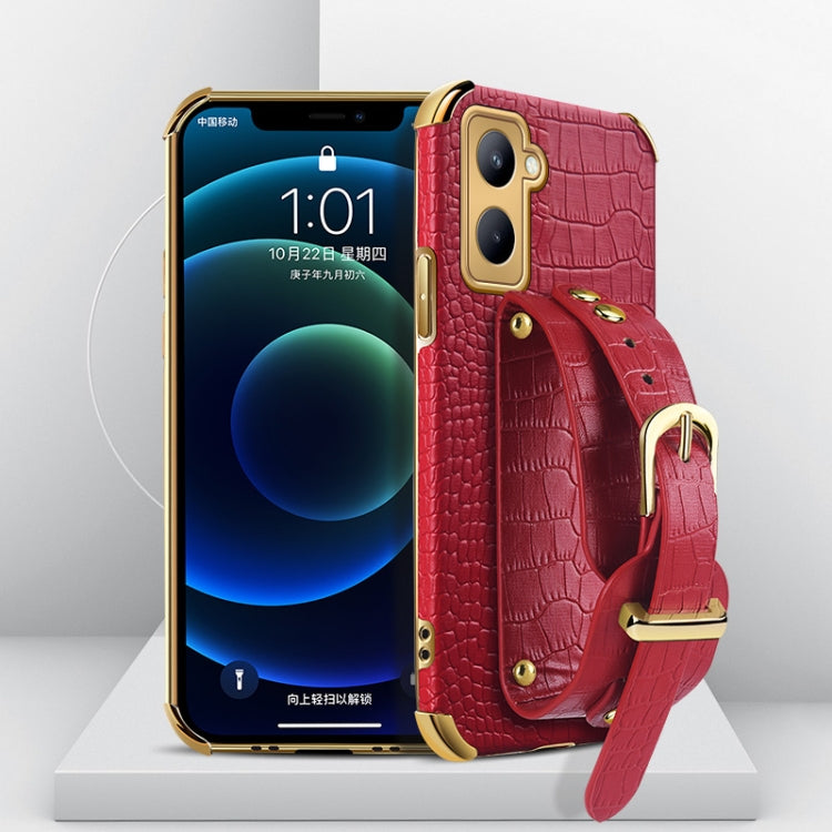 Electroplated TPU Crocodile Pattern Leather Case with Wrist Strap, For OPPO A17, For Realme C21Y, For Realme C33, For OPPO Reno8 Pro+, For Xiaomi Redmi Note 12 China, For Xiaomi Redmi Note 12 Pro+ China, For Samsung Galaxy S23 5G                       ...
