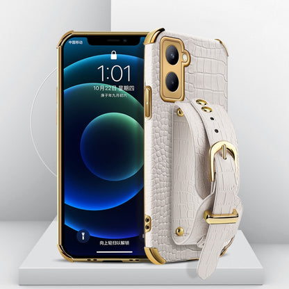 Electroplated TPU Crocodile Pattern Leather Case with Wrist Strap, For OPPO A17, For Realme C21Y, For Realme C33, For OPPO Reno8 Pro+, For Xiaomi Redmi Note 12 China, For Xiaomi Redmi Note 12 Pro+ China, For Samsung Galaxy S23 5G                       ...