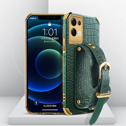 Electroplated TPU Crocodile Pattern Leather Case with Wrist Strap, For OPPO A17, For Realme C21Y, For Realme C33, For OPPO Reno8 Pro+, For Xiaomi Redmi Note 12 China, For Xiaomi Redmi Note 12 Pro+ China, For Samsung Galaxy S23 5G                       ...