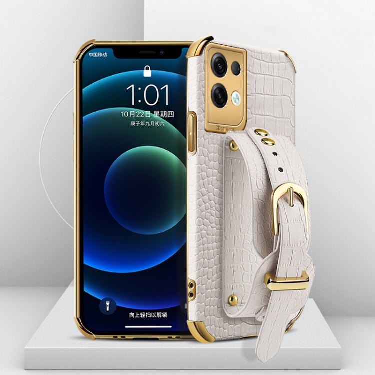 Electroplated TPU Crocodile Pattern Leather Case with Wrist Strap, For OPPO A17, For Realme C21Y, For Realme C33, For OPPO Reno8 Pro+, For Xiaomi Redmi Note 12 China, For Xiaomi Redmi Note 12 Pro+ China, For Samsung Galaxy S23 5G                       ...