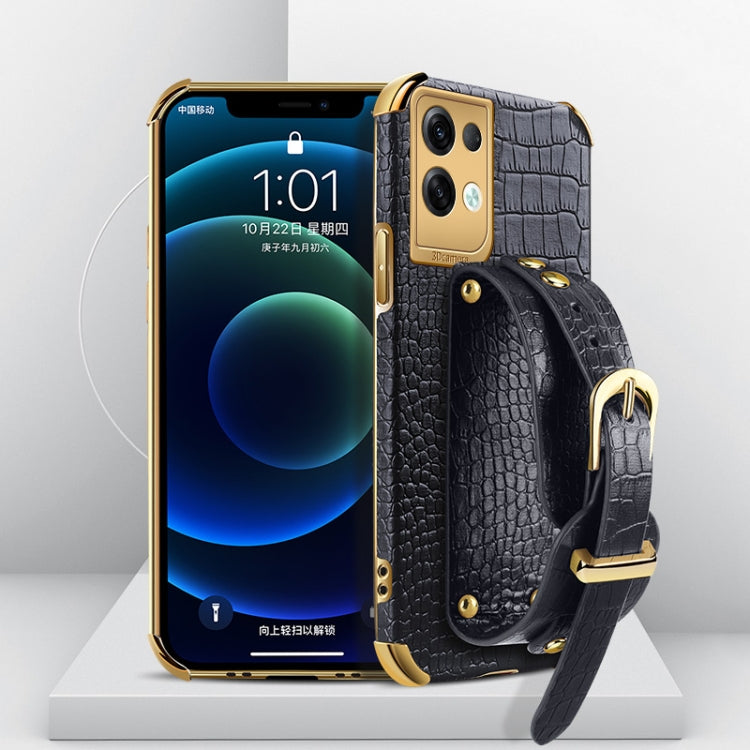 Electroplated TPU Crocodile Pattern Leather Case with Wrist Strap, For OPPO A17, For Realme C21Y, For Realme C33, For OPPO Reno8 Pro+, For Xiaomi Redmi Note 12 China, For Xiaomi Redmi Note 12 Pro+ China, For Samsung Galaxy S23 5G                       ...