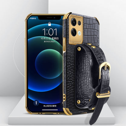 Electroplated TPU Crocodile Pattern Leather Case with Wrist Strap, For OPPO A17, For Realme C21Y, For Realme C33, For OPPO Reno8 Pro+, For Xiaomi Redmi Note 12 China, For Xiaomi Redmi Note 12 Pro+ China, For Samsung Galaxy S23 5G                       ...
