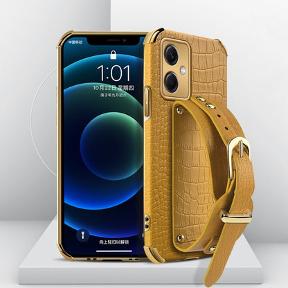 Electroplated TPU Crocodile Pattern Leather Case with Wrist Strap, For OPPO A17, For Realme C21Y, For Realme C33, For OPPO Reno8 Pro+, For Xiaomi Redmi Note 12 China, For Xiaomi Redmi Note 12 Pro+ China, For Samsung Galaxy S23 5G                       ...