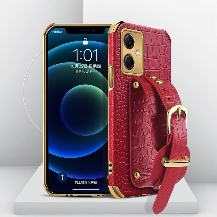 Electroplated TPU Crocodile Pattern Leather Case with Wrist Strap, For OPPO A17, For Realme C21Y, For Realme C33, For OPPO Reno8 Pro+, For Xiaomi Redmi Note 12 China, For Xiaomi Redmi Note 12 Pro+ China, For Samsung Galaxy S23 5G                       ...