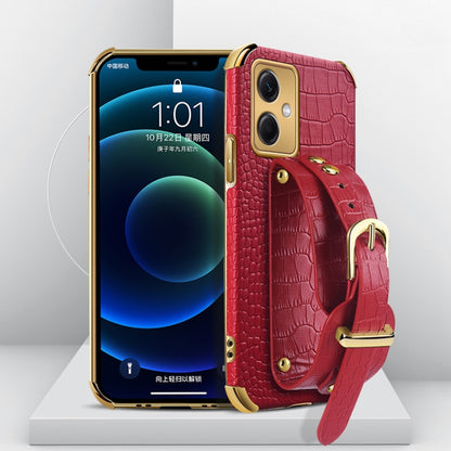 Electroplated TPU Crocodile Pattern Leather Case with Wrist Strap, For OPPO A17, For Realme C21Y, For Realme C33, For OPPO Reno8 Pro+, For Xiaomi Redmi Note 12 China, For Xiaomi Redmi Note 12 Pro+ China, For Samsung Galaxy S23 5G                       ...