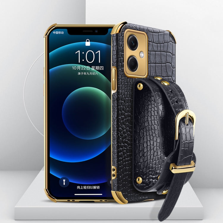 Electroplated TPU Crocodile Pattern Leather Case with Wrist Strap, For OPPO A17, For Realme C21Y, For Realme C33, For OPPO Reno8 Pro+, For Xiaomi Redmi Note 12 China, For Xiaomi Redmi Note 12 Pro+ China, For Samsung Galaxy S23 5G                       ...