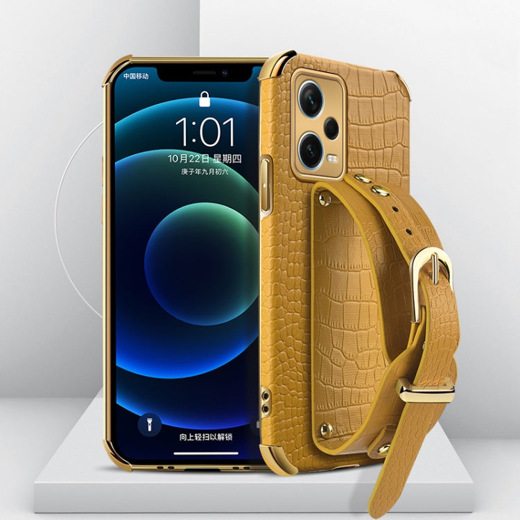 Electroplated TPU Crocodile Pattern Leather Case with Wrist Strap, For OPPO A17, For Realme C21Y, For Realme C33, For OPPO Reno8 Pro+, For Xiaomi Redmi Note 12 China, For Xiaomi Redmi Note 12 Pro+ China, For Samsung Galaxy S23 5G                       ...