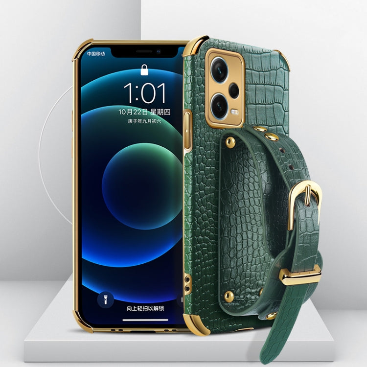 Electroplated TPU Crocodile Pattern Leather Case with Wrist Strap, For OPPO A17, For Realme C21Y, For Realme C33, For OPPO Reno8 Pro+, For Xiaomi Redmi Note 12 China, For Xiaomi Redmi Note 12 Pro+ China, For Samsung Galaxy S23 5G                       ...