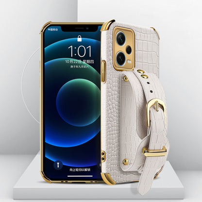 Electroplated TPU Crocodile Pattern Leather Case with Wrist Strap, For OPPO A17, For Realme C21Y, For Realme C33, For OPPO Reno8 Pro+, For Xiaomi Redmi Note 12 China, For Xiaomi Redmi Note 12 Pro+ China, For Samsung Galaxy S23 5G                       ...