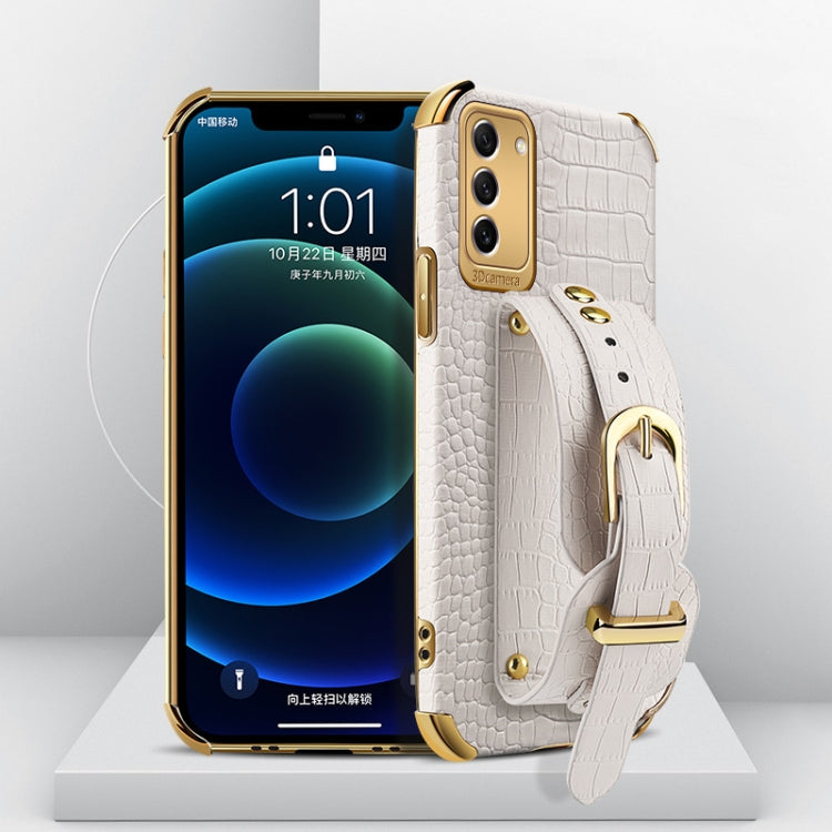 Electroplated TPU Crocodile Pattern Leather Case with Wrist Strap, For OPPO A17, For Realme C21Y, For Realme C33, For OPPO Reno8 Pro+, For Xiaomi Redmi Note 12 China, For Xiaomi Redmi Note 12 Pro+ China, For Samsung Galaxy S23 5G                       ...