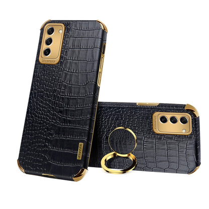 6D Electroplating Crocodile Texture Phone Case With Holder, For OPPO A17, For Realme C21Y, For Realme C33, For OPPO Reno8 Pro+, For Xiaomi Redmi Note 12 China, For Xiaomi Redmi Note 12 Pro+ China, For Samsung Galaxy S23 5G, For Samsung Galaxy S23 Ultra 5G