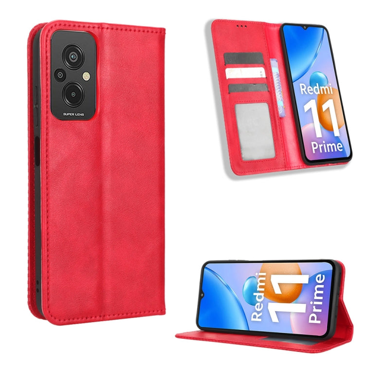 Magnetic Buckle Retro Texture Leather Phone Case, For Tecno Pop 6 Pro BE8, For Infinix Hot 20i, For Infinix Note 12 Pro 4G X676B, For Tecno Pova Neo 2, For Xiaomi Redmi 11 Prime 4G, For Xiaomi Redmi A1+, For Xiaomi Redmi Note 12 5G                     ...
